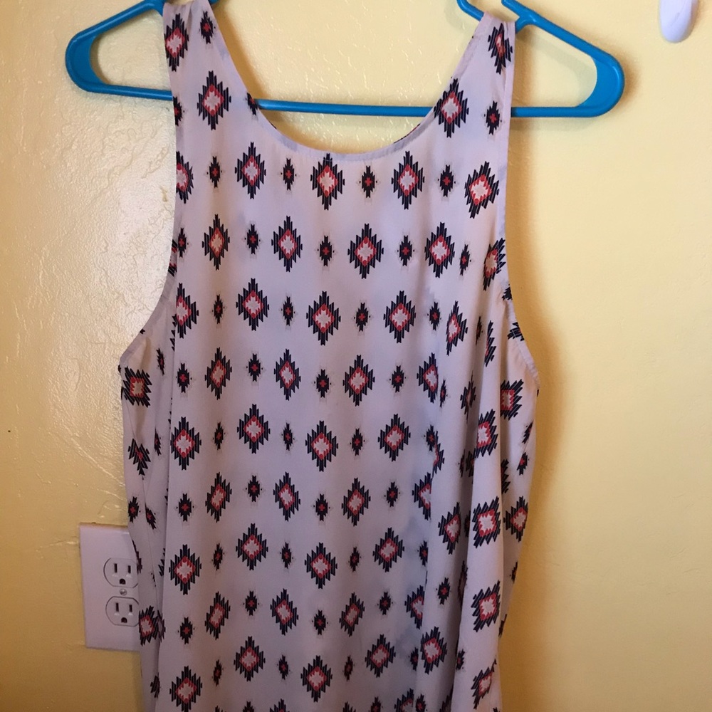 Southwestern sheer racer back top